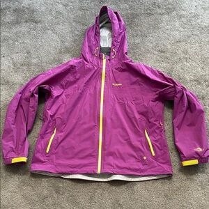 Columbia OmniTech Hooded Jacket Magenta with Lime Green trim Water-Resistant